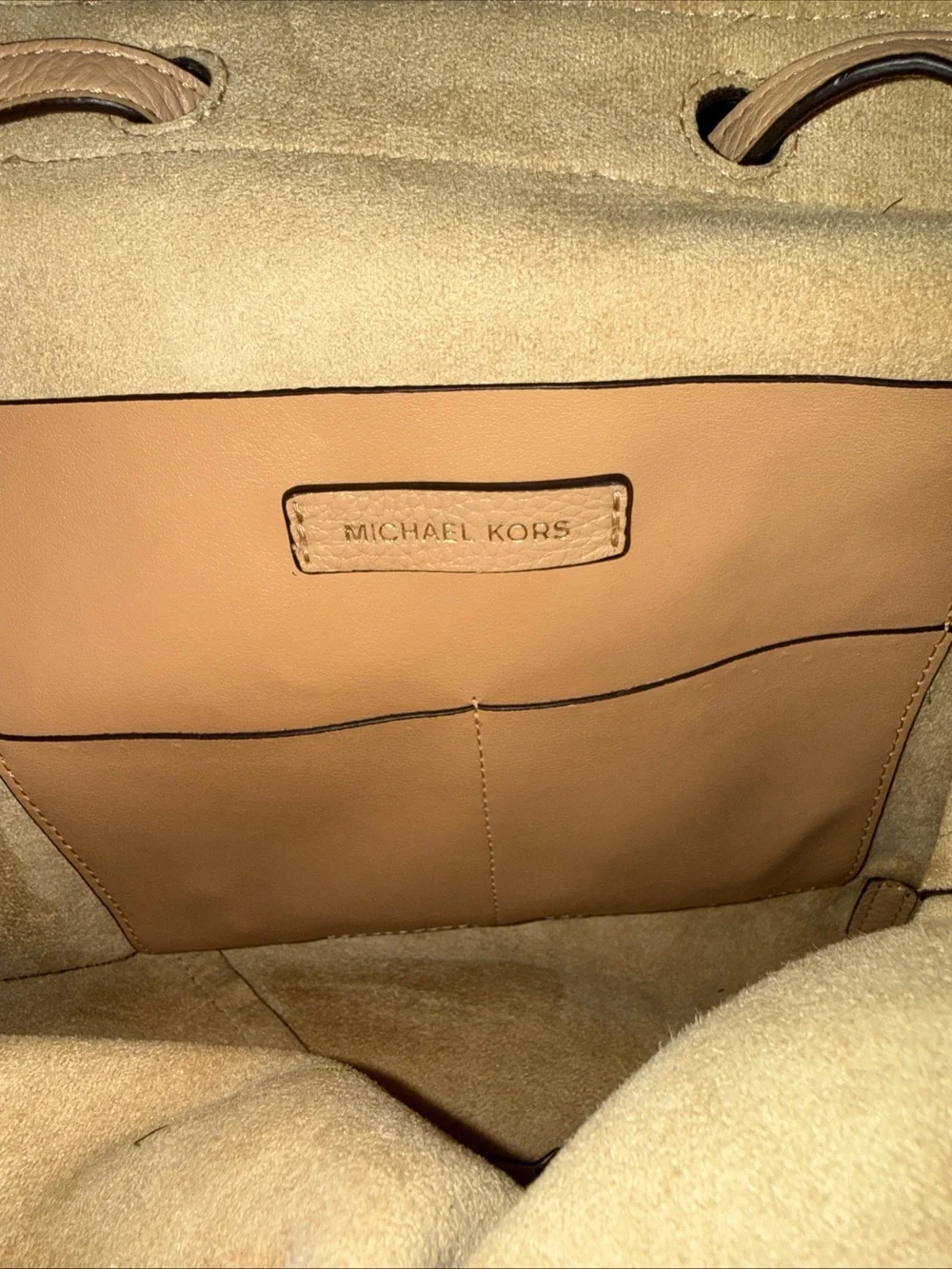 MICHAEL KORS Junie Medium Pebbled Leather Backpack Butternut